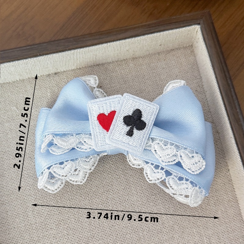 Cute Blue Lace Satin Bow Hair  - Tassel Fringe Trim recension och pris
