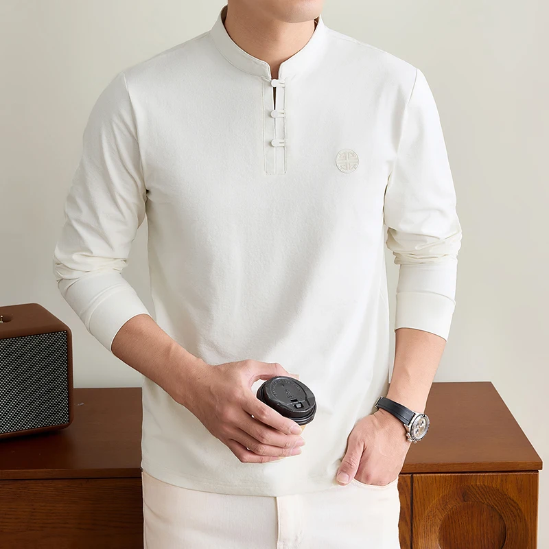 Mens Mandarin Collar Long Slee - Embellish Knit recension och pris