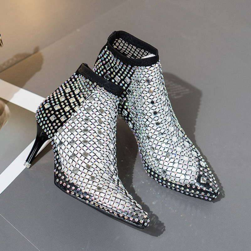 2025 Summer Mesh Sandals Boots - Crystal Mesh Fabric recension och pris